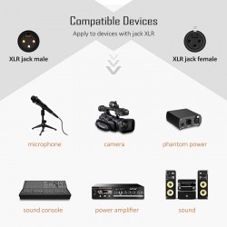 CABLETIME καλώδιο μικροφώνου XLR 11B24, 3-pin, 24AWG, 20m, μαύρο