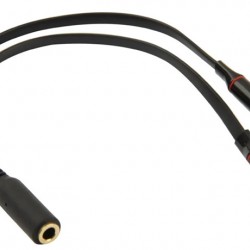 POWERTECH καλώδιο 2x 3.5mm σε 3.5mm θηλυκό CAB-J047, 0.2m, μαύρο