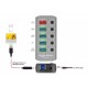 DELOCK USB hub 63262 με διακόπτες, 5x θυρών, 5Gbps, 2.4A, γκρι