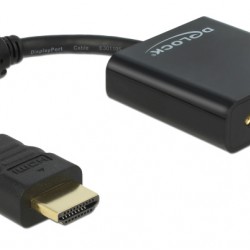 DELOCK αντάπτορας HDMI σε VGA 65512, 1080p, μαύρος