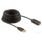 DELOCK καλώδιο USB 2.0 αρσενικό σε θηλυκό 82308, active, 5m, μαύρο