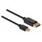 DELOCK καλώδιο mini DisplayPort σε DisplayPort 82438, 4K/60Hz, 2m, μαύρο