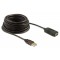 DELOCK καλώδιο USB 2.0 αρσενικό σε θηλυκό 82446, active, 10m, μαύρο