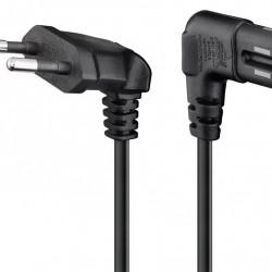 GOOBAY καλώδιο τροφοδοσίας Euro 56588, γωνιακό, 2x0.75 mm², 0.5m, μαύρο