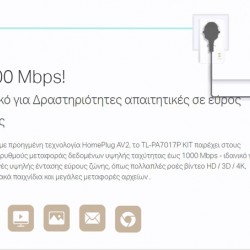 TP-LINK Powerline kit TL-PA7017P, Passthrough, AV1000 Gigabit, Ver. 4.0