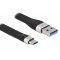DELOCK καλώδιο USB 3.2 σε USB-C 85771, 3A, 5Gbps, FPC, 13.5cm, μαύρο