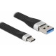 DELOCK καλώδιο USB 3.2 σε USB-C 85771, 3A, 5Gbps, FPC, 13.5cm, μαύρο
