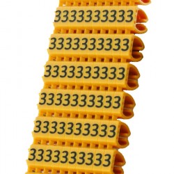 POWERTECH Clip αρίθμησης καλωδίου Νο 3, Orange, 10τεμ.