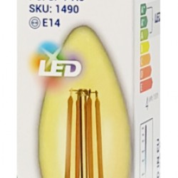 OPTONICA LED λάμπα Candle C35 Filament 1490, 4W, 2500K, E14, 400lm