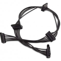 POWERTECH καλώδιο SATA 15pin σε 4x SATA 15pin CAB-W038, 40cm, μαύρο