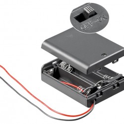 GOOBAY θήκη μπαταρίας με διακόπτη 12445, 3x AA LR6, αδιάβροχη, μαύρη