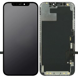 TW INCELL LCD για iPhone 12/12 Pro, camera-sensor ring, earmesh, μαύρη