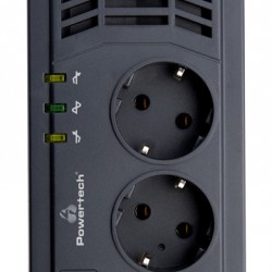 POWERTECH σταθεροποιητής ρεύματος PT-AVR1000I, 1000VA/500W, 3x schuko