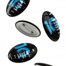 SADES κονκάρδα 10th Anniversary SA-BADGE, μαύρη