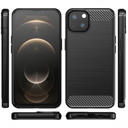 POWERTECH Θήκη Carbon MOB-1659 για iPhone 13 mini, μαύρη