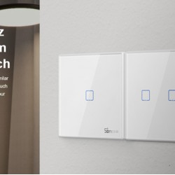 SONOFF smart διακόπτης T2EU3C-RF 433MHz, αφής, τριπλός, λευκός