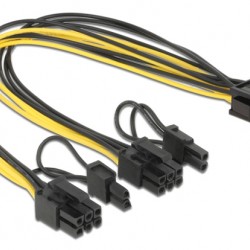 POWERTECH καλώδιο PCIe 6pin σε 2x 8pin CAB-W044, 30cm
