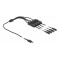 DELOCK καλώδιο USB Type-C σε 4x DC 5.5 x 2.1mm 86802, 1m, μαύρο