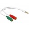 DELOCK καλώδιο 3.5mm 4-pin σε 2x 3.5mm 3-pin θηλυκό 65447, λευκό