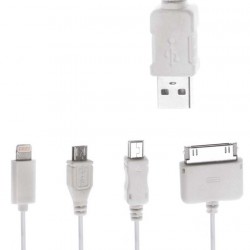 POWERTECH καλώδιο USB 4 in 1 PT-214, 1m, λευκό