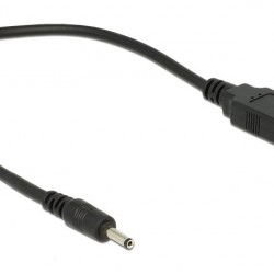 DELOCK καλώδιο USB σε DC 3.0 x 1.1mm 83793, 27cm, μαύρο