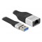 DELOCK αντάπτορας δικτύου 86937, USB, 1000Mbps Ethernet, 13cm, μαύρος