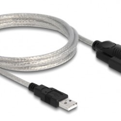 DELOCK καλώδιο USB σε RS-232 DB9 61314 με αντάπτορα DB25, 1.8m, μαύρο