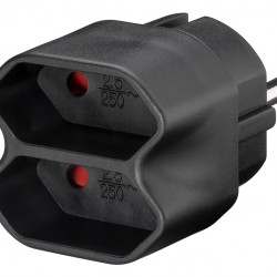 GOOBAY αντάπτορας ρεύματος 51002, 2x Euro, 230V 2.5A, μαύρος