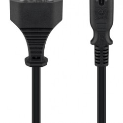 GOOBAY καλώδιο τροφοδοσίας Euro 95038, 2x 0.75mm², 3m, μαύρο