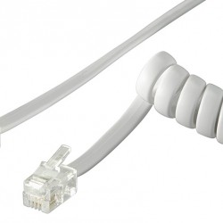 GOOBAY καλώδιο τηλεφώνου 68601, spiral, RJ10 4P4C, CCA, 4m, λευκό