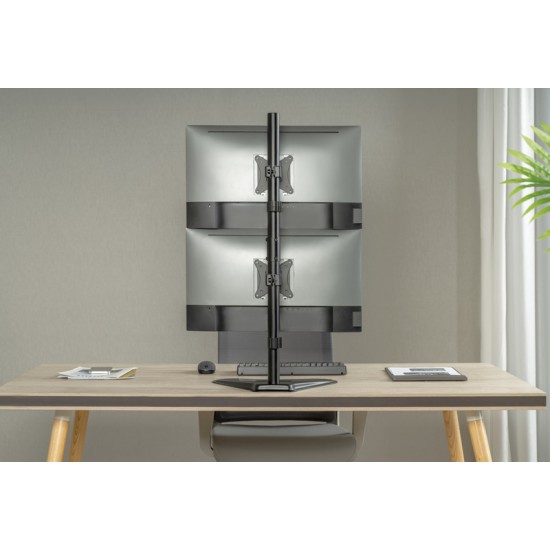 BRATECK βάση γραφείου για 2x οθόνες LDT66-T02V, 17-32", έως 9kg