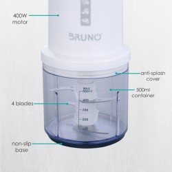 BRUNO πολυκόπτης BRN-0066, 500ml, 400W, 4 λεπίδες, λευκό