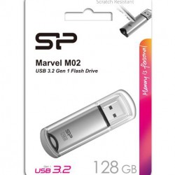 SILICON POWER USB Flash Drive Marvel M02, 128GB, USB 3.2, γκρι