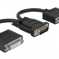 DELOCK αντάπτορας DMS-59 σε 2x DVI 65281, 20cm, μαύρος