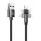 USAMS καλώδιο Lightning σε USB US-SJ476, περιστρεφόμενο, 2.1A, 1m, μαύρο
