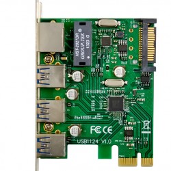 POWERTECH κάρτα επέκτασης PCIe σε USB 3.0 & GbE LAN ST642, VL805&RTL8153