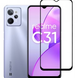 POWERTECH tempered glass 5D TGC-0580, Realme C31, full glue, μαύρο