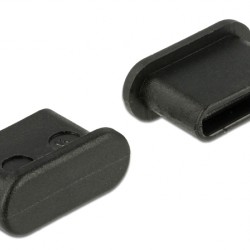 DELOCK κάλυμμα προστασίας για θύρα USB-C 64014, μαύρο, 10τμχ