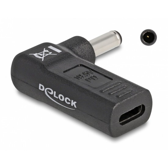 DELOCK αντάπτορας τροφοδοσίας laptop 60007, USB-C σε Dell 4.5x3mm, μαύρος