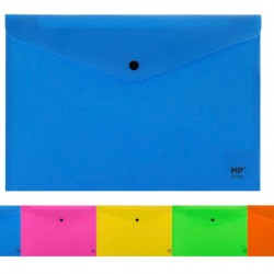 MP πλαστικός φάκελος Α4 με κούμπωμα PC005, 33x23cm, διάφορα χρώματα