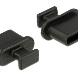 DELOCK κάλυμμα προστασίας για θύρα USB-C 64013 με λαβή, μαύρο, 10τμχ