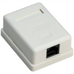 GOOBAY επιτοίχια πρίζα δικτύου 77632, 1 θύρα RJ45, CAT 6 UTP, λευκή