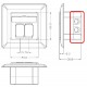 GOOBAY επιτοίχια πρίζα CAT 6 68244, 2x RJ45, 80x80mm, λευκή