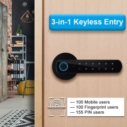 SECUKEY ηλεκτροπύρος D100-BT, συνδυασμού & fingerprint, μαύρος