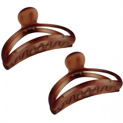 ROXXANI κλιπ μαλλιών RXN-0015, καφέ, 9.5cm, 2τμχ