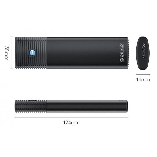 ORICO θήκη για Μ.2 NVMe SSD PWM2-G2-BK-EP, 10Gbps, έως 4TB, μαύρη