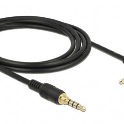 DELOCK καλώδιο 3.5mm 85613, γωνιακό, 24AWG, gold plated, 2m, μαύρο