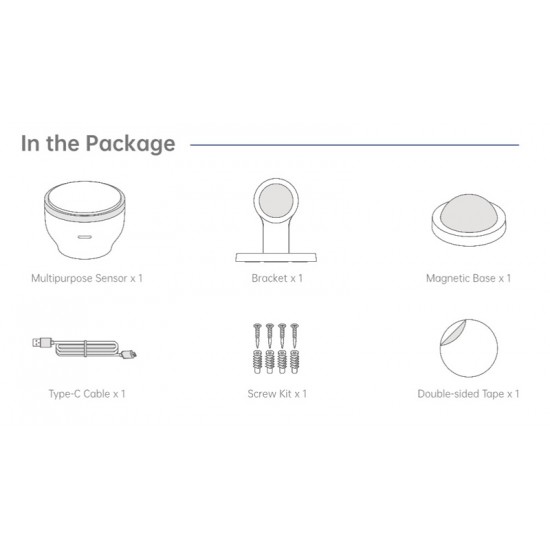 CHUANGO πολυλειτουργικός ανιχνευτής κίνησης/περιβάλλοντος DML-100, Wi-Fi