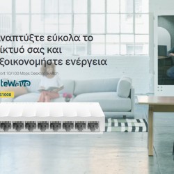 TP-LINK desktop switch LiteWave LS1008, 8-port 10/100Mbps, Ver 1.0