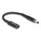 DELOCK αντάπτορας τροφοδοσίας laptop 60036, USB-C σε Dell 4.5x3.0mm, 15cm, μαύρος